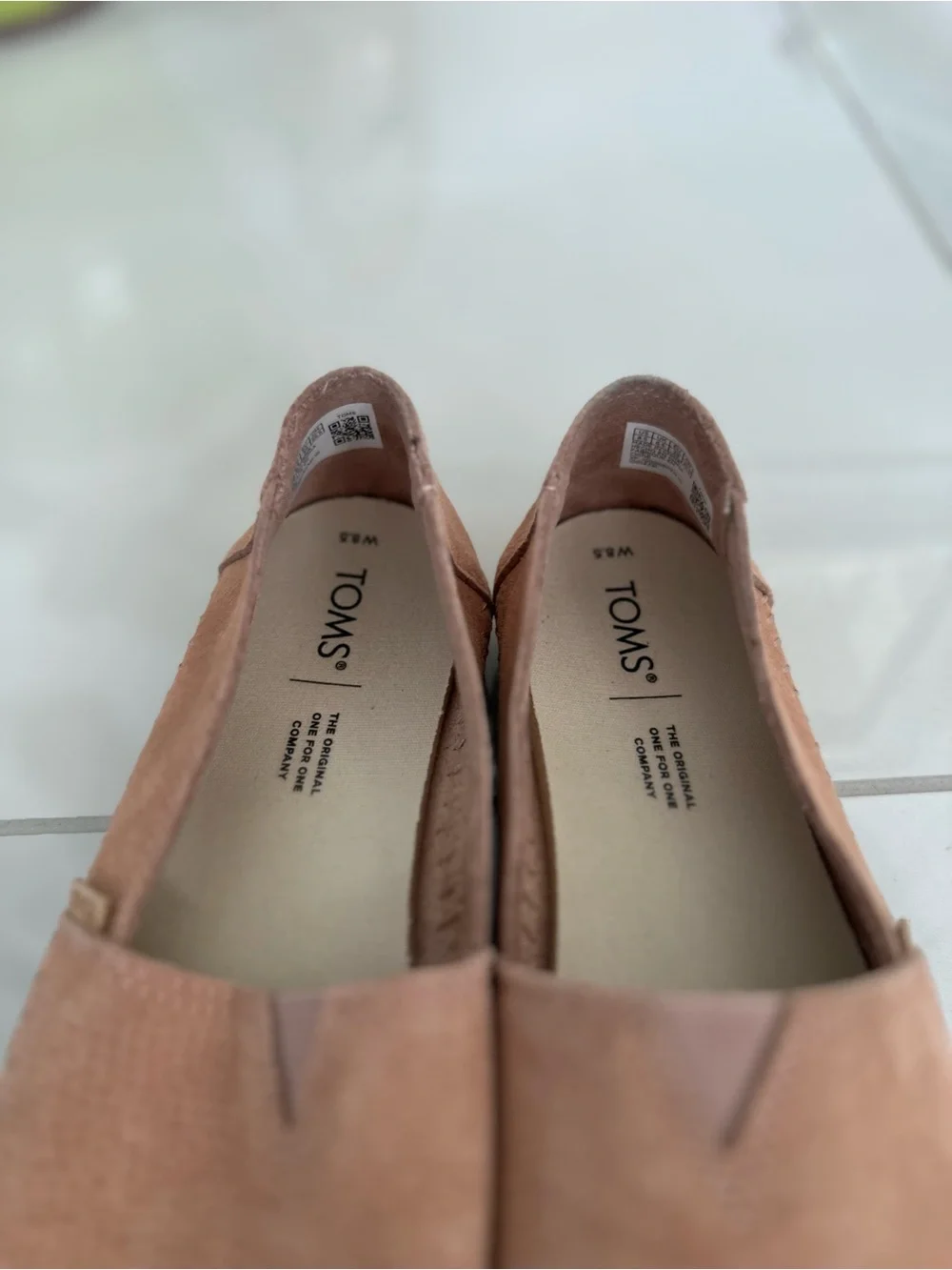 TOMS Women’s Alpargata Leather Wrap Classics – Size 8.5 – Sand Pink Suede – NWOT